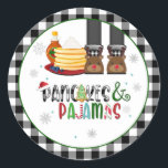 Pancakes & Pyjamas Christmas Party Sticker - WB<br><div class="desc">Perfect Item to Celebrate that Special Holiday Party!</div>