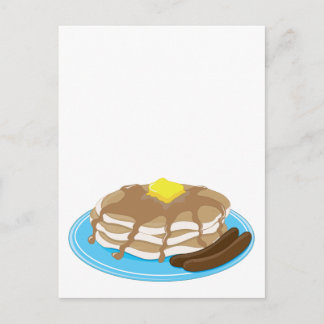 Pancakes Sausage Postcard