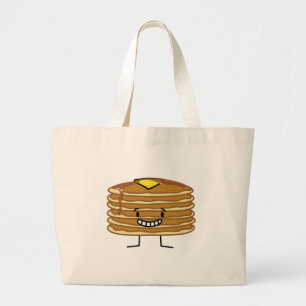 Pancakes stack butter syrup fluffy breakfast large tote bag