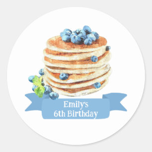 Pancakes Sticker and Favour Tag for Birthday Party
