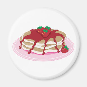Pancakes Strawberry Magnet