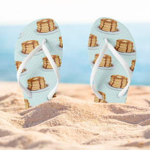 Pancakes with Maple Syrup & Polkadot Pattern Jandals