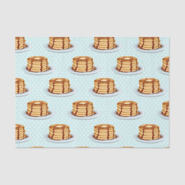 Pancakes with Maple Syrup & Polkadot Pattern Tissue Paper (Front)