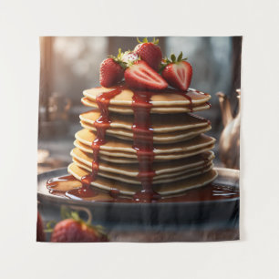 Pancakes with Strawberries Tapestry