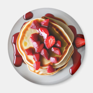 Pancakes with Strawberry Syrup Magnet