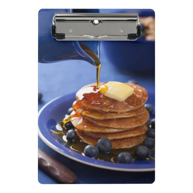 Pancakes with syrup and blueberry mini clipboard (Front)