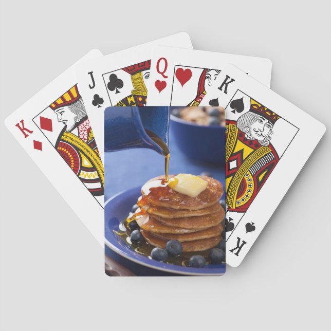 Pancakes with syrup and blueberry playing cards (Back)