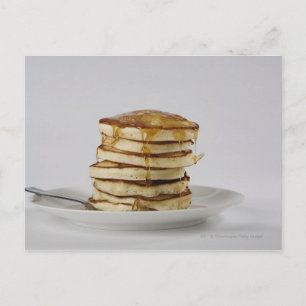 Pancakes with syrup postcard