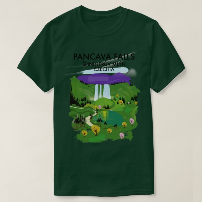Pancava Falls pindlerv Mln Czechia travel poster T-Shirt (Design Front)