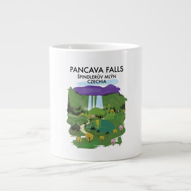 Pancava Falls Špindlerův Mlýn, Czechia travel post Large Coffee Mug (Front)
