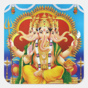 Panchamukhi Ganesha Stickers