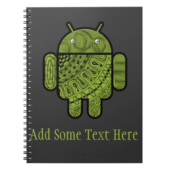 Pancho Doodle Character for Android™ robot Spiral Notebook (Front)