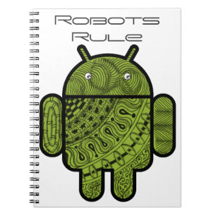 Pancho Doodle Character for the Android™ robot Spiral Notebook