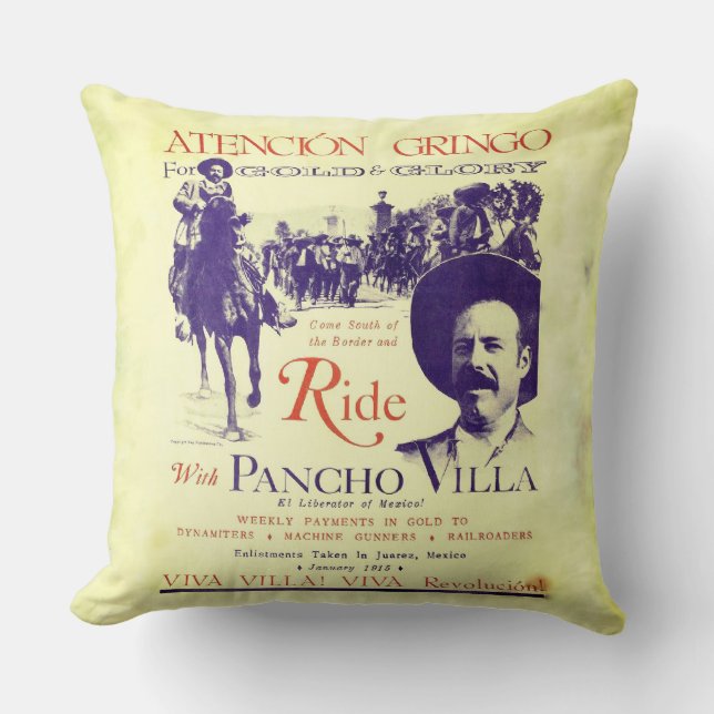 Pancho Villa 🔥 Mexican Hero General Cushion (Front)