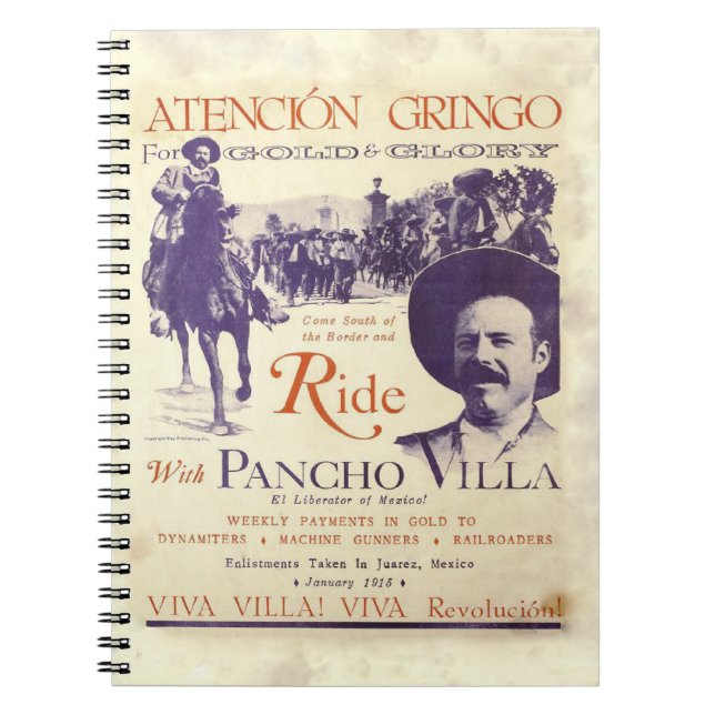 Pancho Villa 🔥 Mexican Hero General Spiral Notebook (Front)