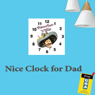 Pancho Villa 🎖️ Mexican Hero General Square Wall Clock