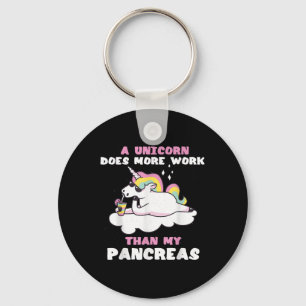 Pancreas Funny Unicorn Type 1 Diabetes Blood Key Ring