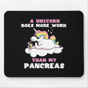 Pancreas Funny Unicorn Type 1 Diabetes Blood Mouse Pad