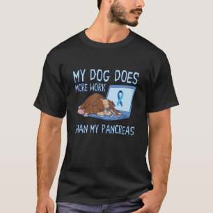 Pancreas Working Dog Bulldog Awareness Diabetic In T-Shirt