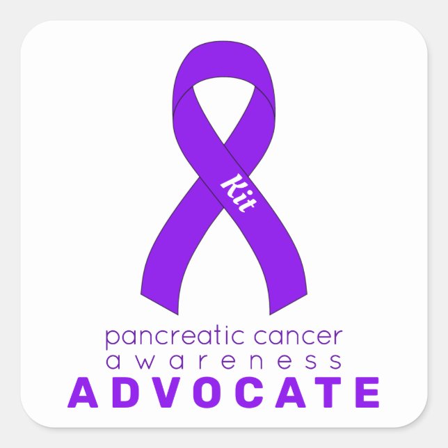 Pancreatic Cancer Advocate White Square Sticker (Front)