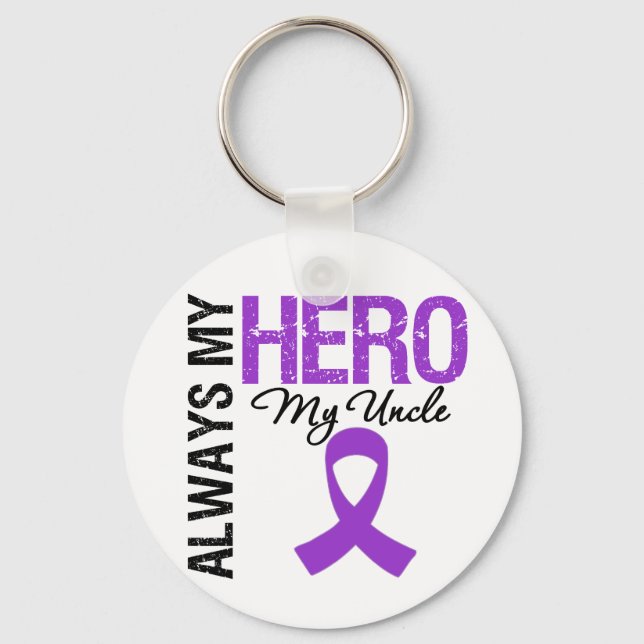Pancreatic Cancer Always My Hero My Uncle Key Ring (Front)