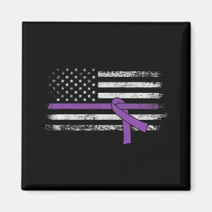 Pancreatic Cancer Awareness American Flag   Magnet