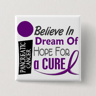 Pancreatic Cancer Awareness BELIEVE DREAM HOPE 15 Cm Square Badge