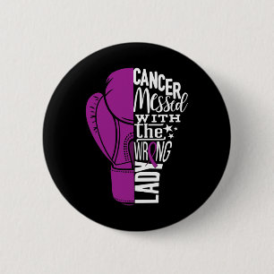 Pancreatic Cancer Awareness Boxing Glove Tee 6 Cm Round Badge