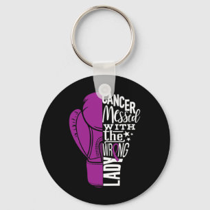 Pancreatic Cancer Awareness Boxing Glove Tee Key Ring