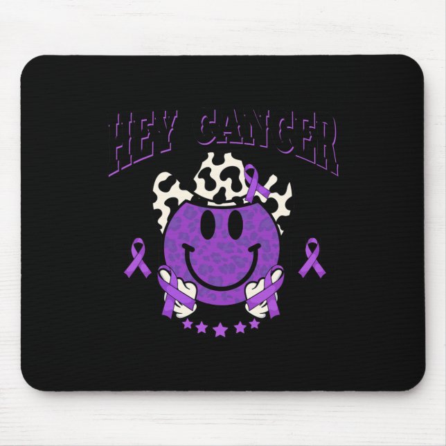 Pancreatic Cancer Awareness Cowboy Hat Leopard Smi Mouse Pad (Front)
