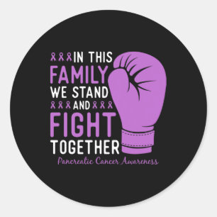 Pancreatic Cancer Awareness Fight Family Support  Classic Round Sticker