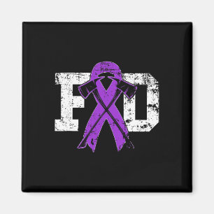 Pancreatic Cancer Awareness - Firefighter Purple R Magnet