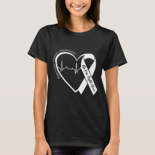 Pancreatic Cancer Awareness Heart Purple Ribbon T-Shirt