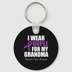 Pancreatic Cancer Awareness I Wear Purple For My G Key Ring