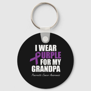 Pancreatic Cancer Awareness I Wear Purple For My G Key Ring