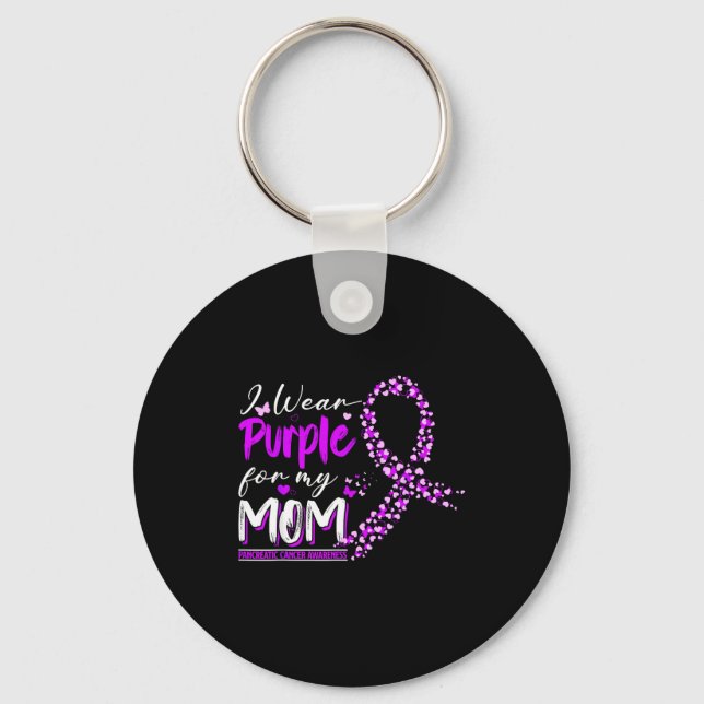 Pancreatic Cancer Awareness I Wear Purple For My M Key Ring (Front)