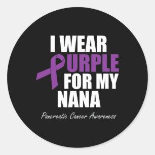 Pancreatic Cancer Awareness I Wear Purple For My N Classic Round Sticker
