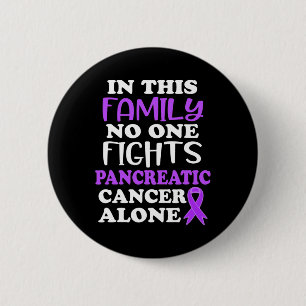 Pancreatic Cancer Awareness In this family Purple  6 Cm Round Badge