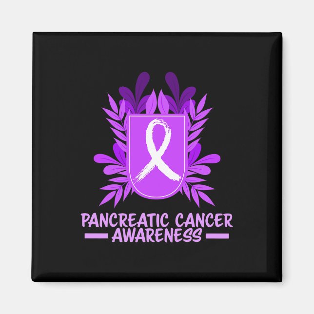 Pancreatic Cancer Awareness Month Purple Ribbon Fl Magnet (Front)