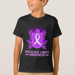Pancreatic Cancer Awareness Month Purple Ribbon Fl T-Shirt