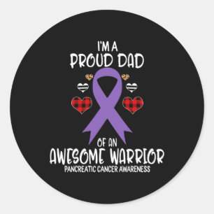 Pancreatic Cancer Awareness Month Purple Ribbon No Classic Round Sticker