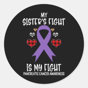 Pancreatic Cancer Awareness My Sister's Fight Is M Classic Round Sticker