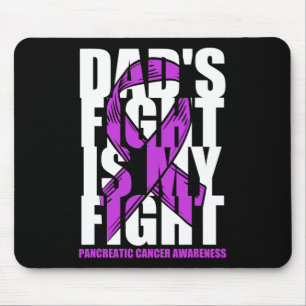 Pancreatic Cancer Awareness Purple Ribbon Dad's Fi Mouse Pad