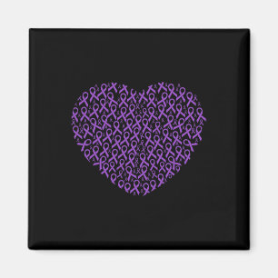Pancreatic Cancer Awareness Purple Ribbon Heart Gi Magnet