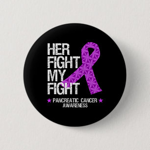 Pancreatic Cancer Awareness Purple Ribbon Her Figh 6 Cm Round Badge
