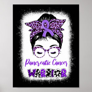 Pancreatic Cancer Awareness Purple Ribbon Messy Bu Poster