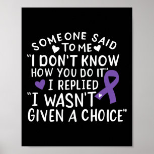 Pancreatic Cancer Awareness Purple Ribbon Pancreas Poster