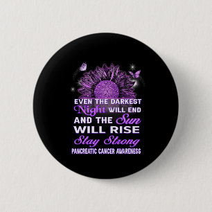 Pancreatic Cancer Awareness Purple Ribbon Sunflowe 6 Cm Round Badge