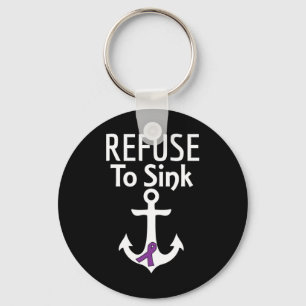 Pancreatic Cancer Awareness Refuse To Sink Fighter Key Ring