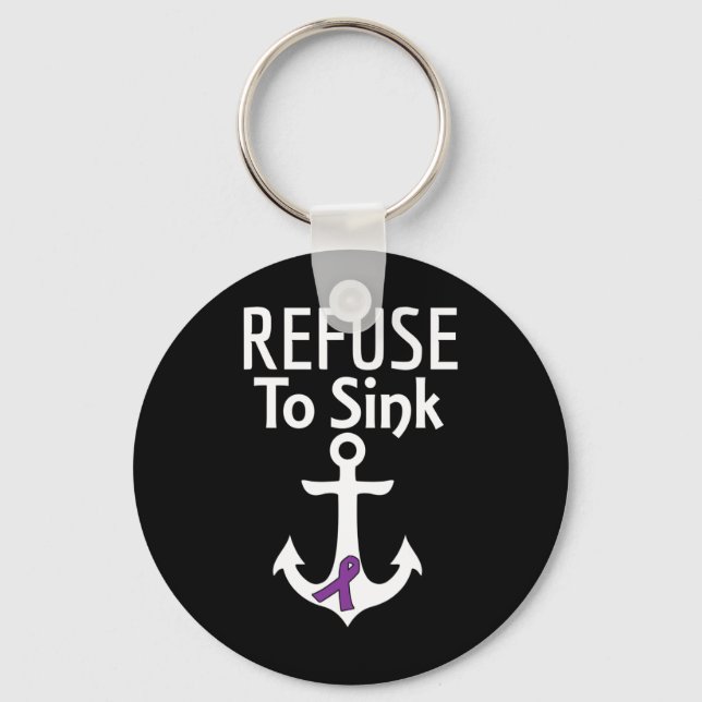 Pancreatic Cancer Awareness Refuse To Sink Fighter Key Ring (Front)